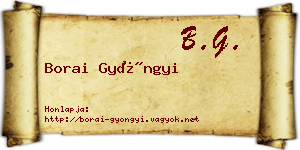 Borai Gyöngyi névjegykártya