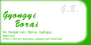 gyongyi borai business card