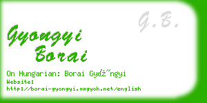 gyongyi borai business card